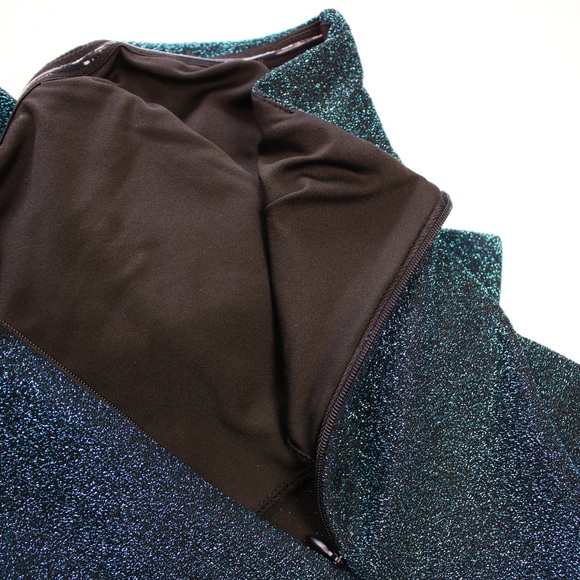 Green Glitter Strapless Bow Bodycon Cocktail Dress - Picture 11 of 12